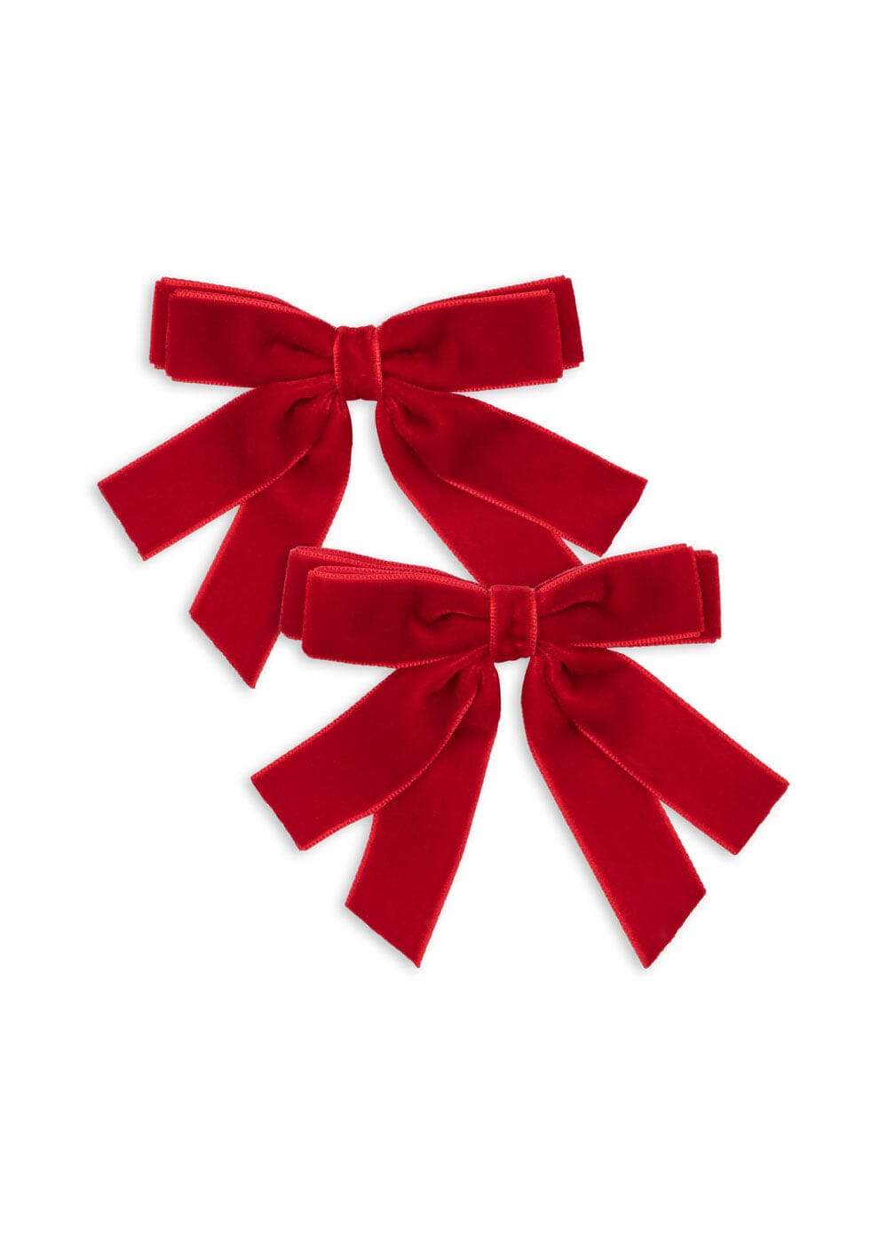 Konges Sløjd - 2 Pack Velvet Double Bow Hair Clips Ks104185 - Barbados Cherry Hårspænder 