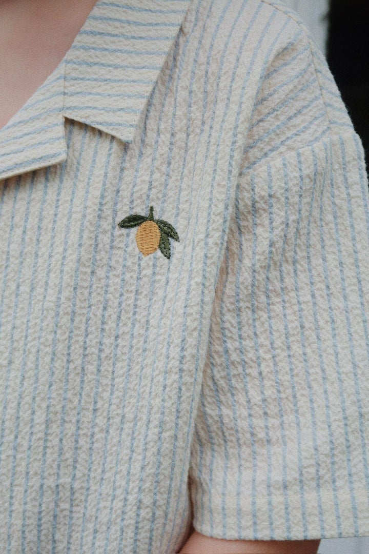 Konges Sløjd - Celebration Elliot Ss Shirt Gots Ks103561 - Cloud Stripe Bluser 