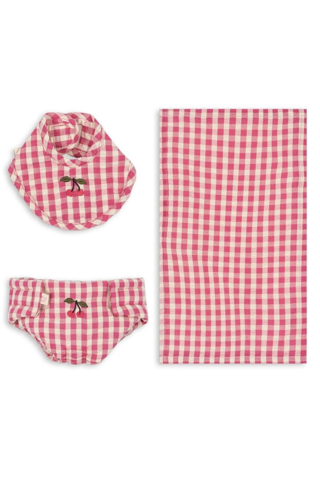 Konges Sløjd - Doll Nursery Set Ks103110 - Bubblegum Check
