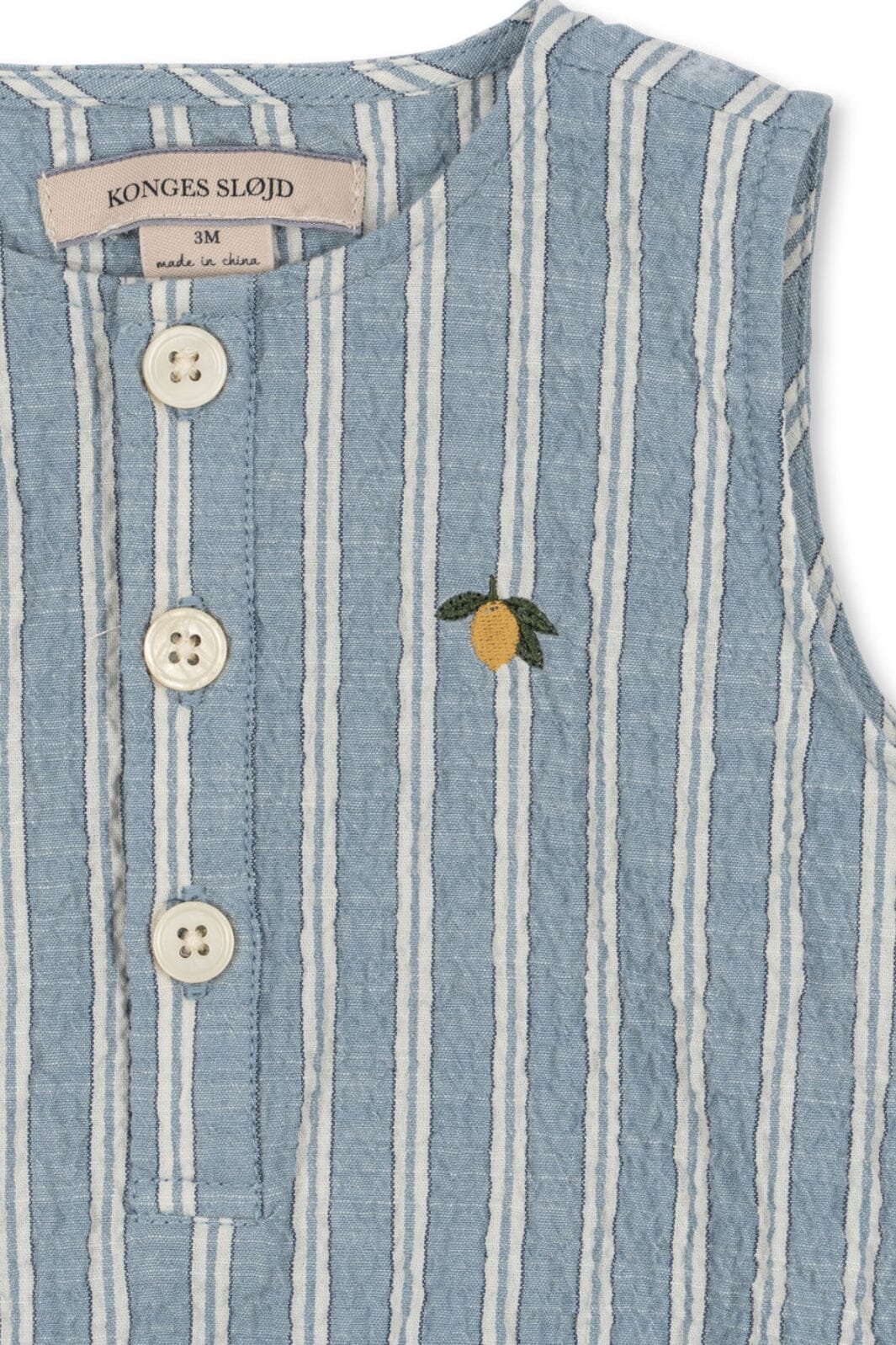 Konges Sløjd - Elliot Romper Gots Ks104779 - Trio Bleu Stripe