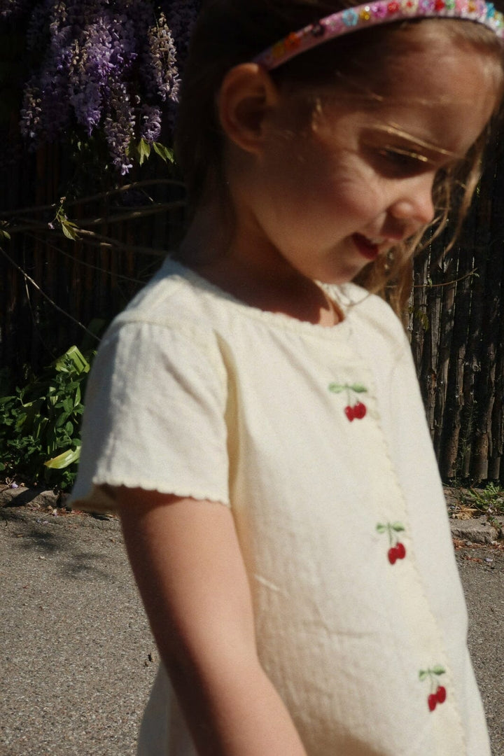 Konges Sløjd - Evia Cherry Dress Gots Ks104794 - Cloud Cream