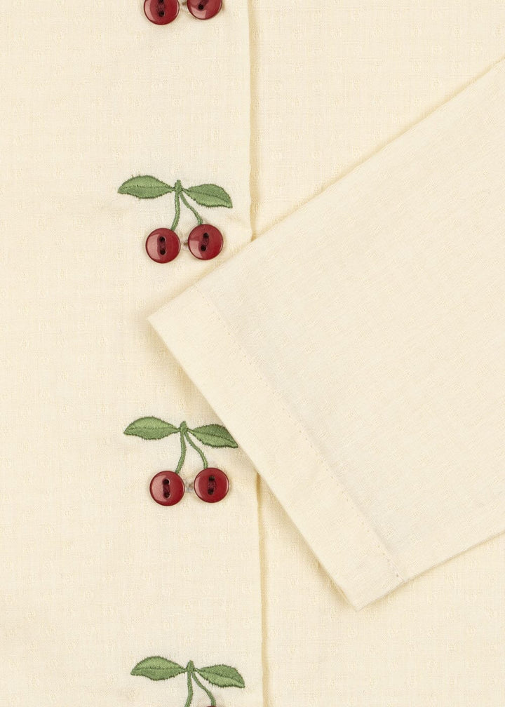 Konges Sløjd - Evia Cherry Shirt Gots Ks104795 - Cloud Cream