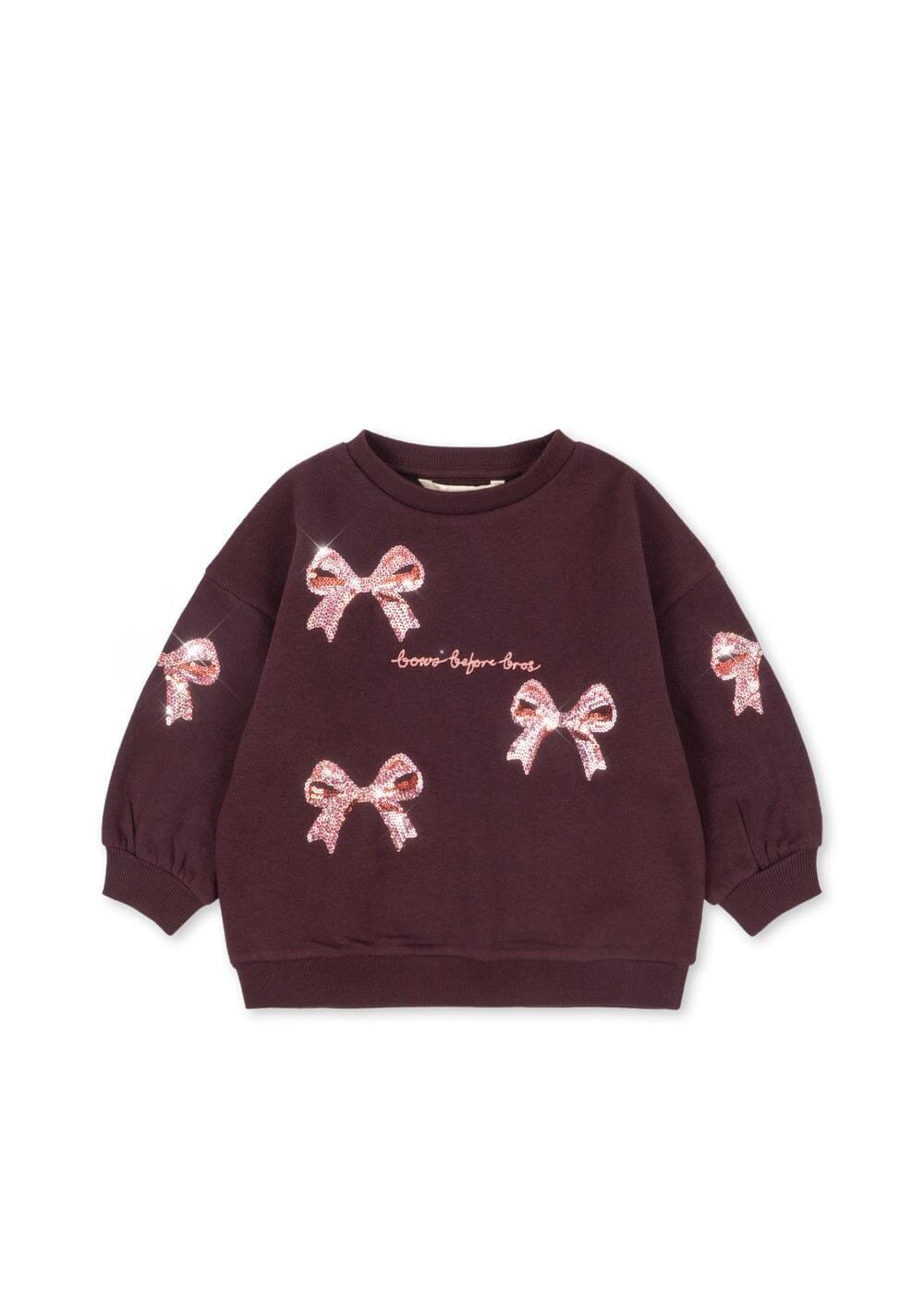 Konges Sløjd - Lou Bow Sweat Shirt Gots Ks106522 - Decadent Chocolate