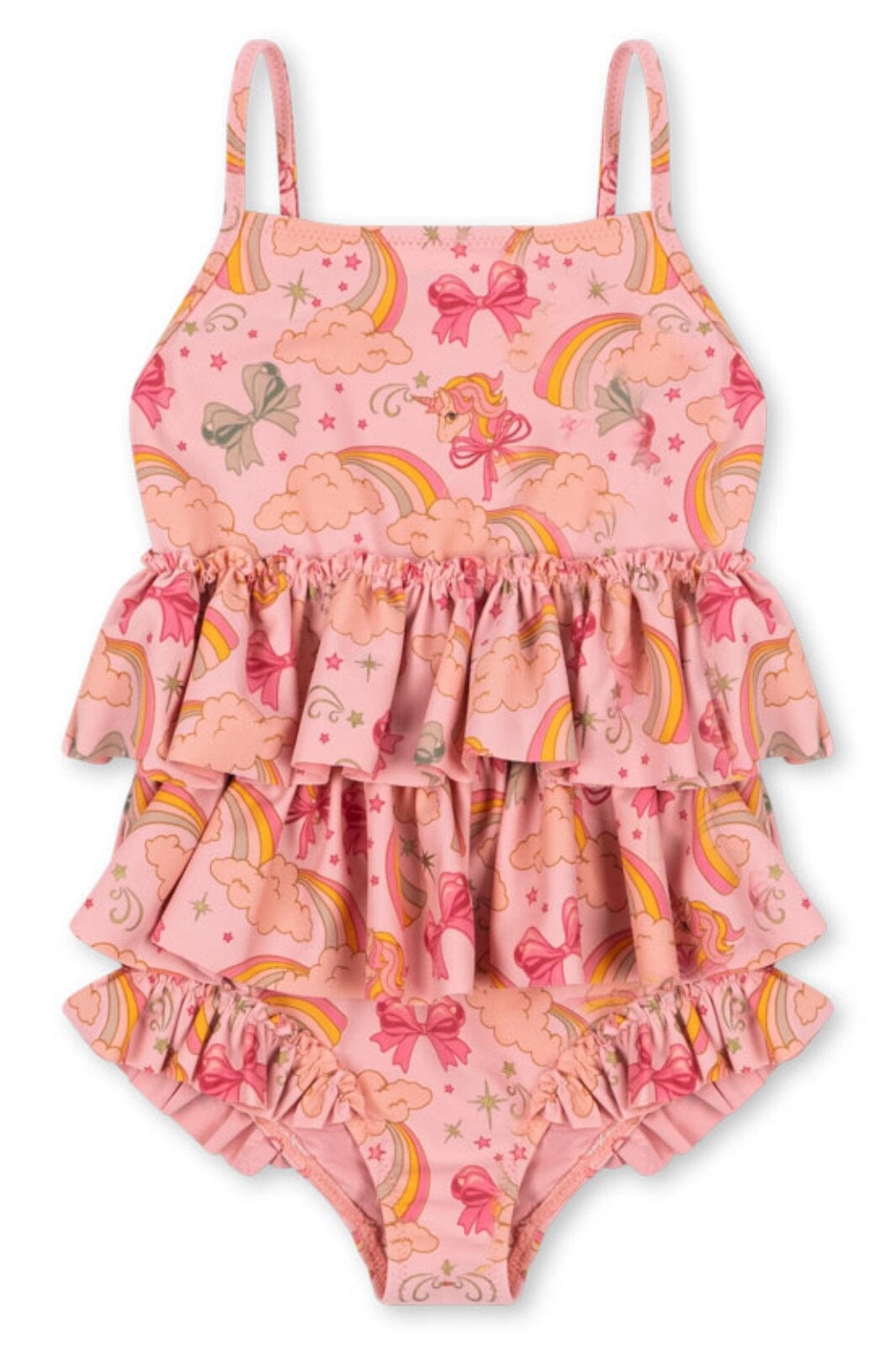 Konges Sløjd - Manuca Frill Swimsuit Grs Ks102513 - Rainbow Bow