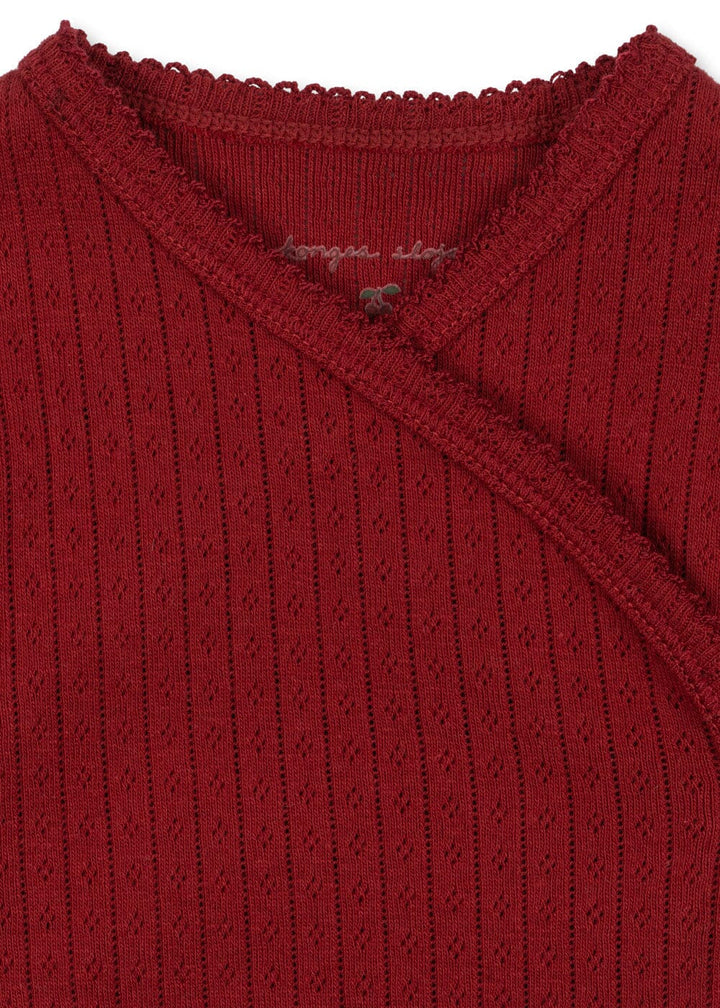 Konges Sløjd - Minnie Newborn Body Gots Ks104377 - Red Dahlia Bodysuits 