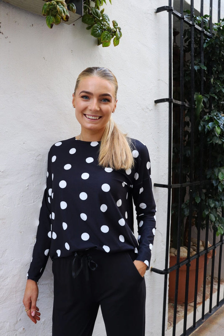 Liberte - Alma-Ls-Top 9504 - Black Big Dot