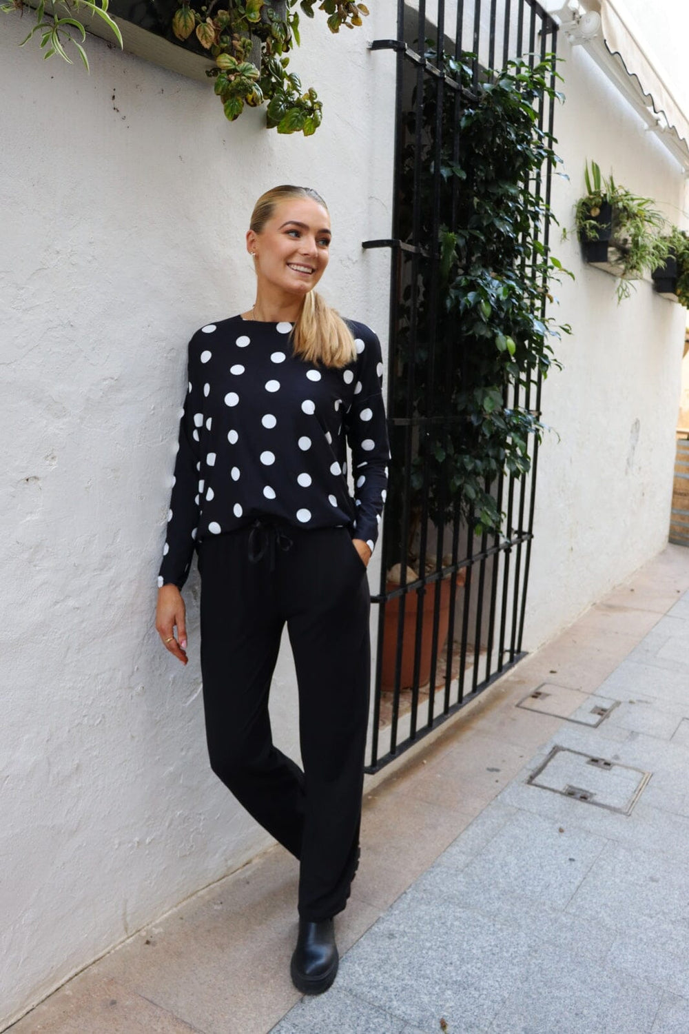 Liberte - Alma-Ls-Top 9504 - Black Big Dot