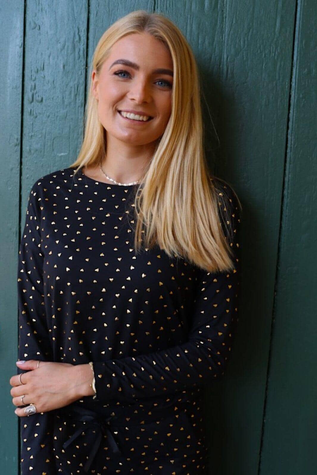 Liberte - Alma-Ls-Top 9504 - Black Gold Heart Toppe 