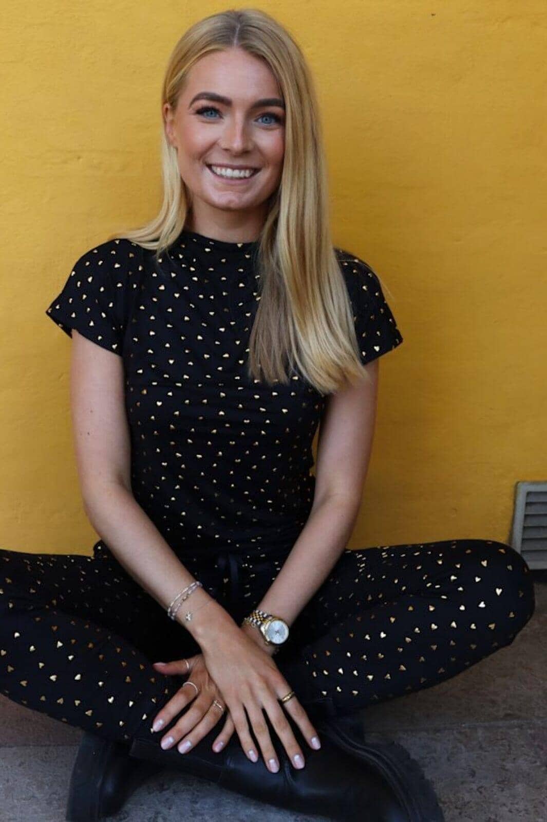 Liberte - Alma-U-Tshirt 9581 - Black Gold Heart T-shirts 