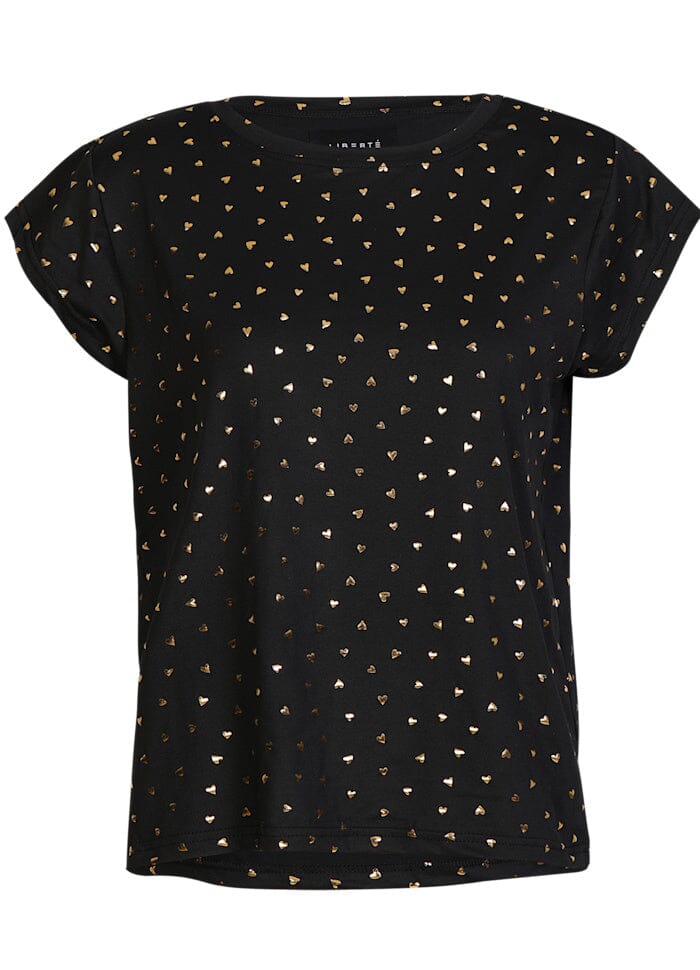 Liberte - Alma-U-Tshirt 9581 - Black Gold Heart T-shirts 
