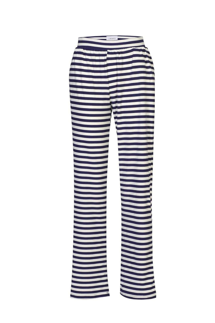 Liberte - Alma-Wide Pants 9564 - Blue Creme Stripe Bukser 