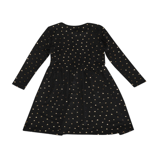 Liberte Ami - Alma-Ls-Babydoll-Dress (Kids) 9658 - Black Gold Heart Kjoler 