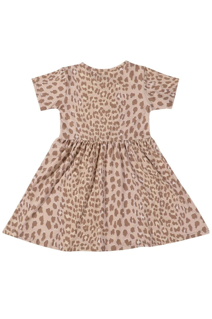 Liberte Ami - Alma-Ss-Babydoll-Dress (Kids) 9652 - Desert Lux Leo