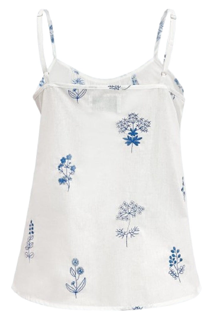 Liberte - Camilla Strap Top 22214 - White Blue Flower