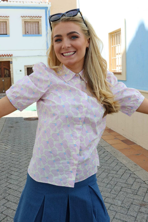 Liberte - Flora-Ss-Blouse 22181 - Cute Bow Rose