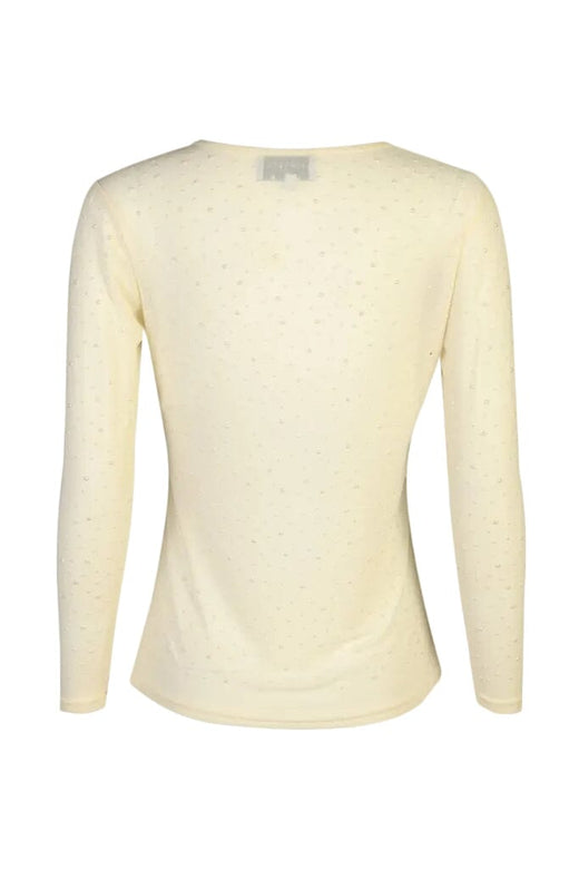 Liberte - Mesh Ls Sparkle Tshirt 22134 - Creme Pearl T-shirts 