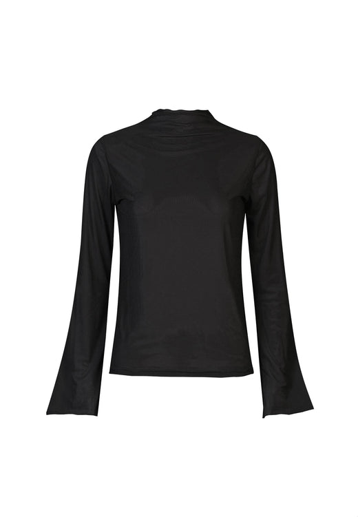 Liberte - Mesh Ls Trompet Top 22486 - Black Toppe 