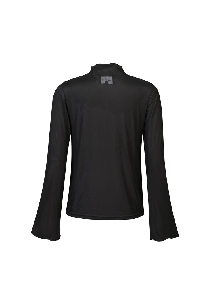 Liberte - Mesh Ls Trompet Top 22486 - Black Toppe 