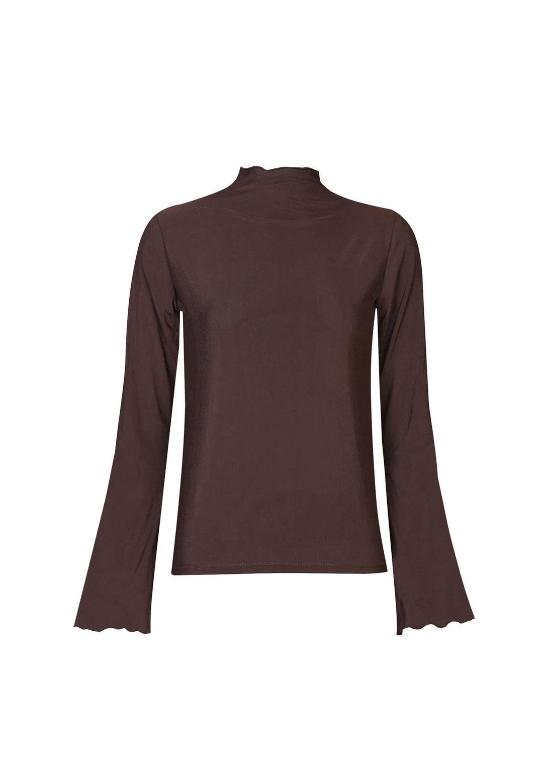 Liberte - Mesh Ls Trompet Top 22486 - Dark Brown Toppe 