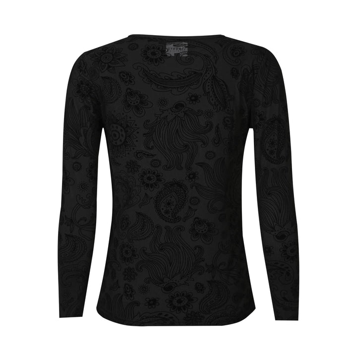 Liberte - Mesh Ls Tshirt, Flock 22081 - Black Paisley T-shirts 
