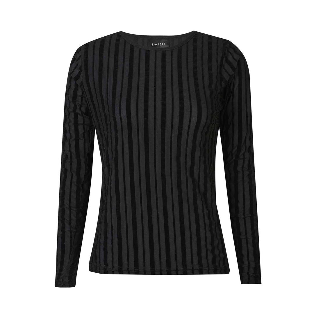 Liberte - Mesh Ls Tshirt, Flock 22081 - Black Stripe T-shirts 
