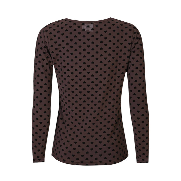 Liberte - Mesh Ls Tshirt, Flock 22081 - Dark Brown Medium Heart T-shirts 