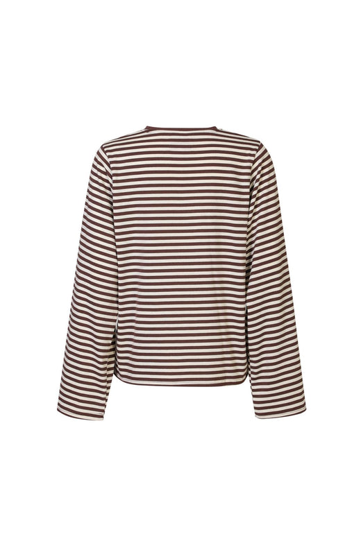 Liberte - Nalia Ls Boxy Tshirt 22473 - Brown Creme Stripe