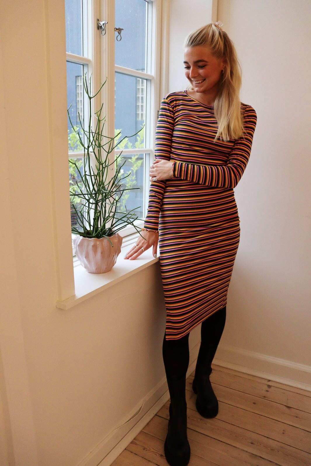 Liberte - Natalia-Ls-Dress - Black Multicolor Kjoler 