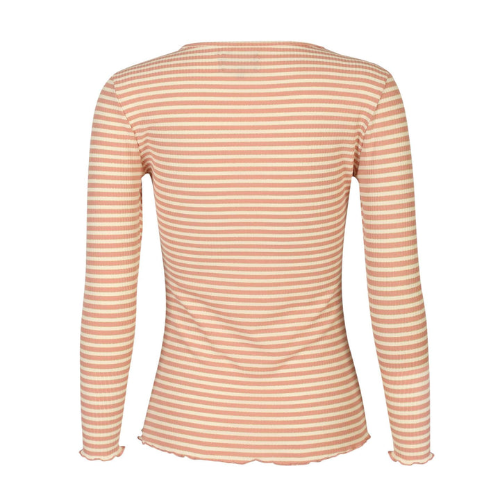 Liberte - Natalia Ls Round Neck Blouse 9914 - Rose Creme Gold Stripe Bluser 