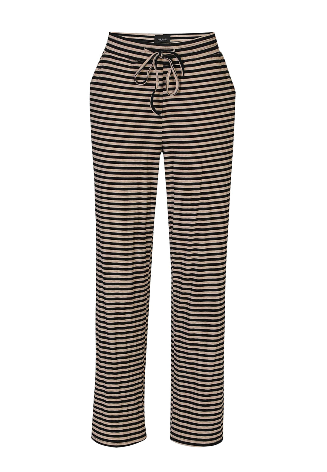 Liberte - Natalia-Straight-Pants 22061 - Black Sand Stripe Bukser 
