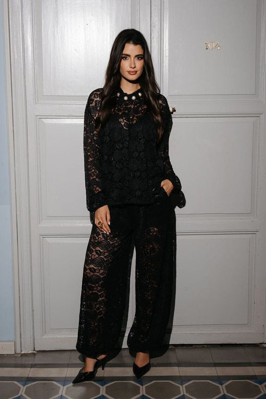 Liberte - Pip Ls Blouse 22313 - Black Lace Bluser 