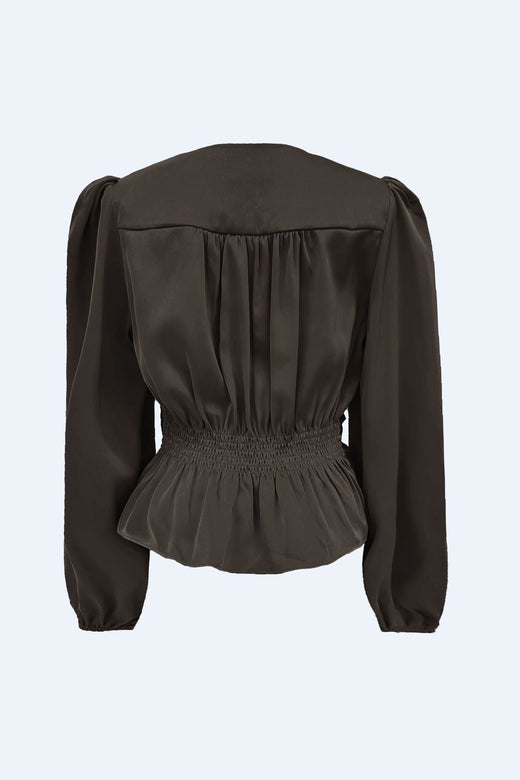 Liberte - Tiki Ls Twist Blouse 22120 - Dark Brown