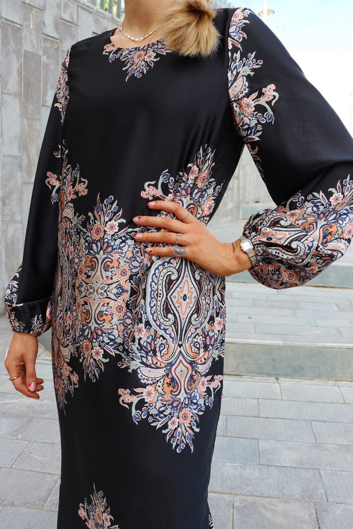 Liberte - Wennise Ls Dress 22340 - Black Paisley