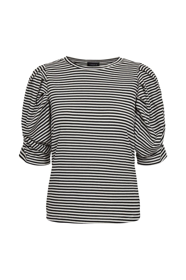 Liberte - Win Puff Tshirt 22343 - Black Creme Small Stripe