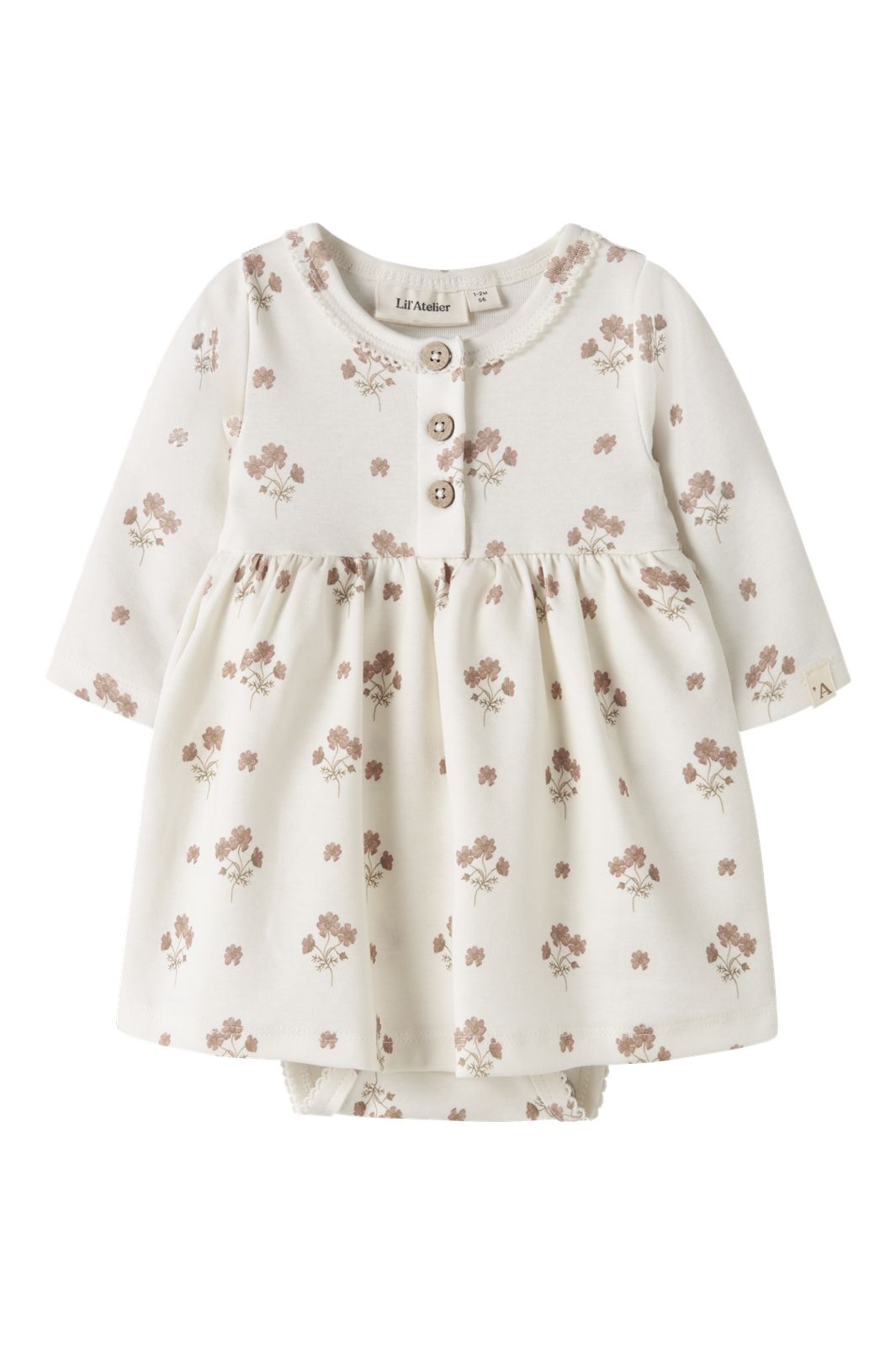 Lil' Atelier - Nbflayo Sif Ls Body Dress Lil - 5033047 Coconut Milk Flower Pink