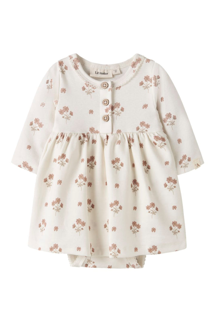 Lil' Atelier - Nbflayo Sif Ls Body Dress Lil - 5033047 Coconut Milk Flower Pink