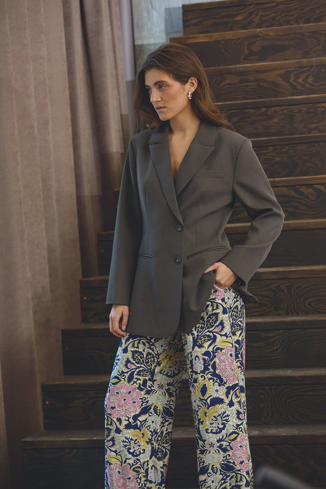 Love & Divine - Love1176-6 19916 - 801 - Navy Paisley Bukser 