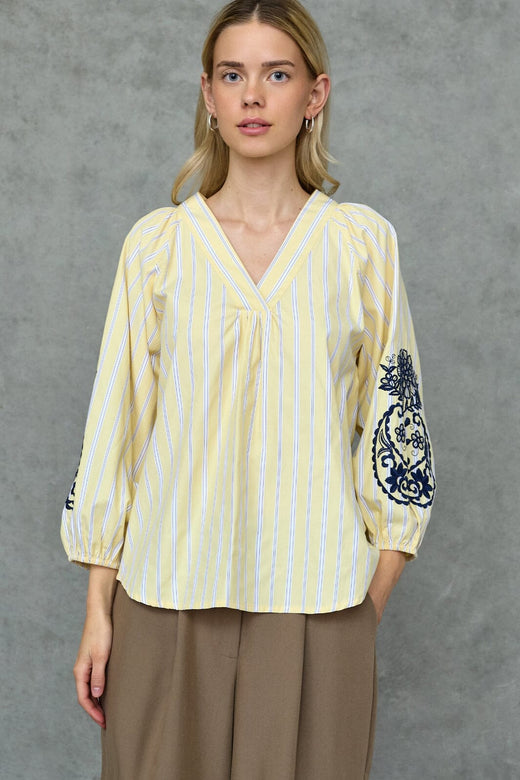 Love & Divine - Love1597 20042 - 601 - Straw Stripes Bluser 