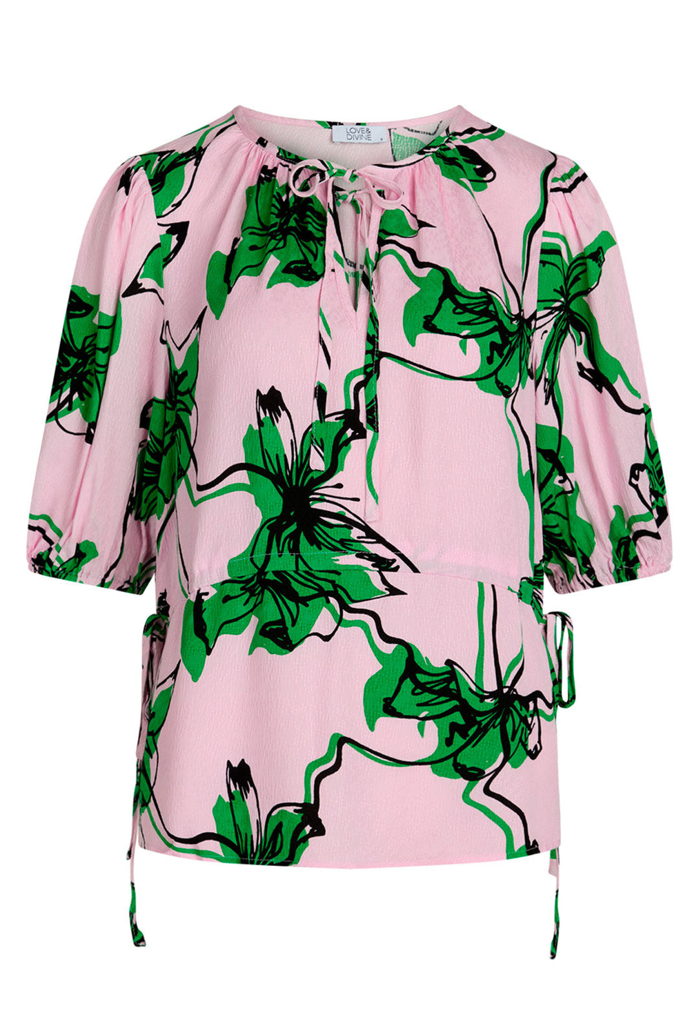 Love & Divine - Love819 Shirt - Pale Pink/Green Bluser 
