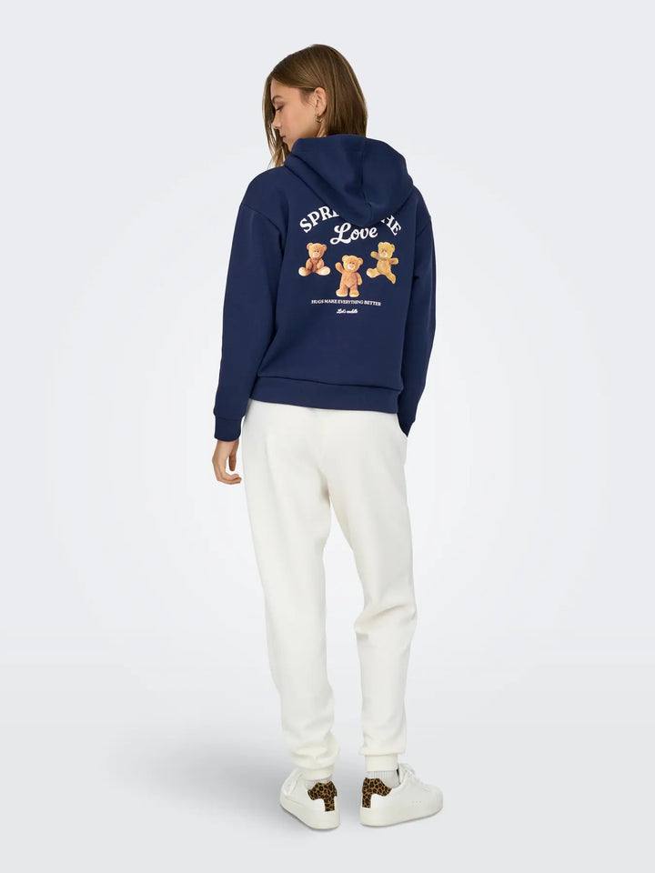 Only - Onlricky L/S Hood Box Swt - 4924855 Naval Academy Love + Naval Academy Sateen Strings