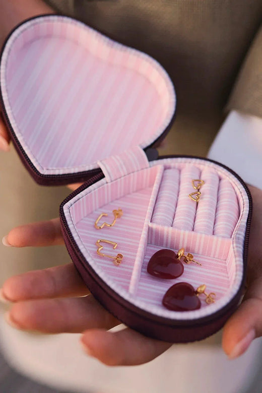 Maanesten - Heart Jewelry Box Maroon - 4207 Smykkeskrin 