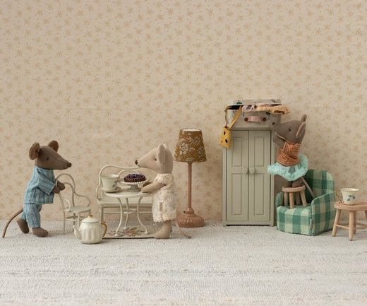 Maileg - Cafésæt, Mus, Lille - Råhvid - Mouse Furniture Legetøj 