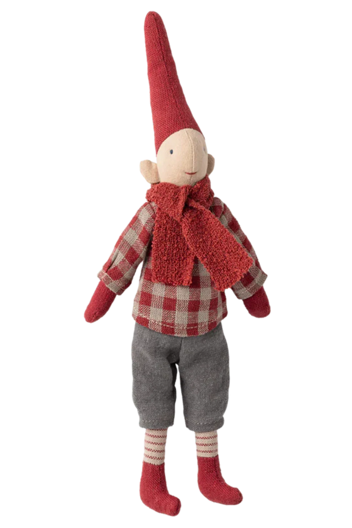 Maileg - Nisse, Str. 1 - Dreng - Rød Ternet Skjorte - 14-5414-00 Julepynt 