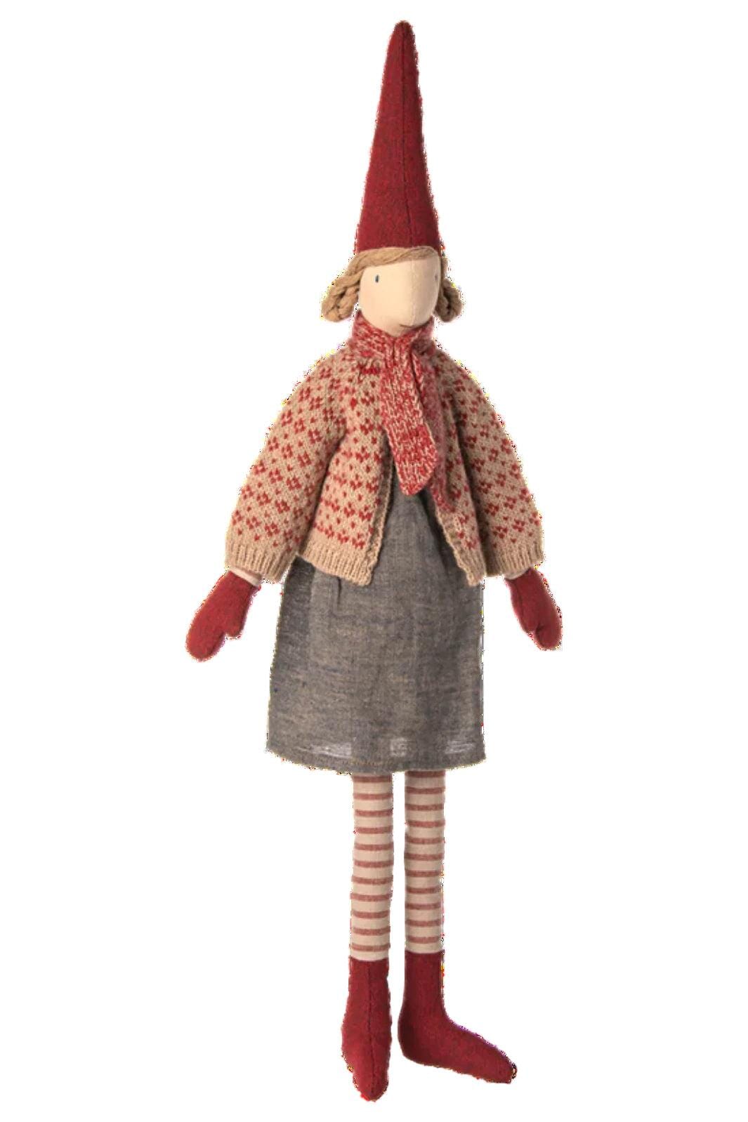 Maileg - Nisse, Str. 4 - Pige - Nederdel Og Cardigan - 14-5442-00 Jul 