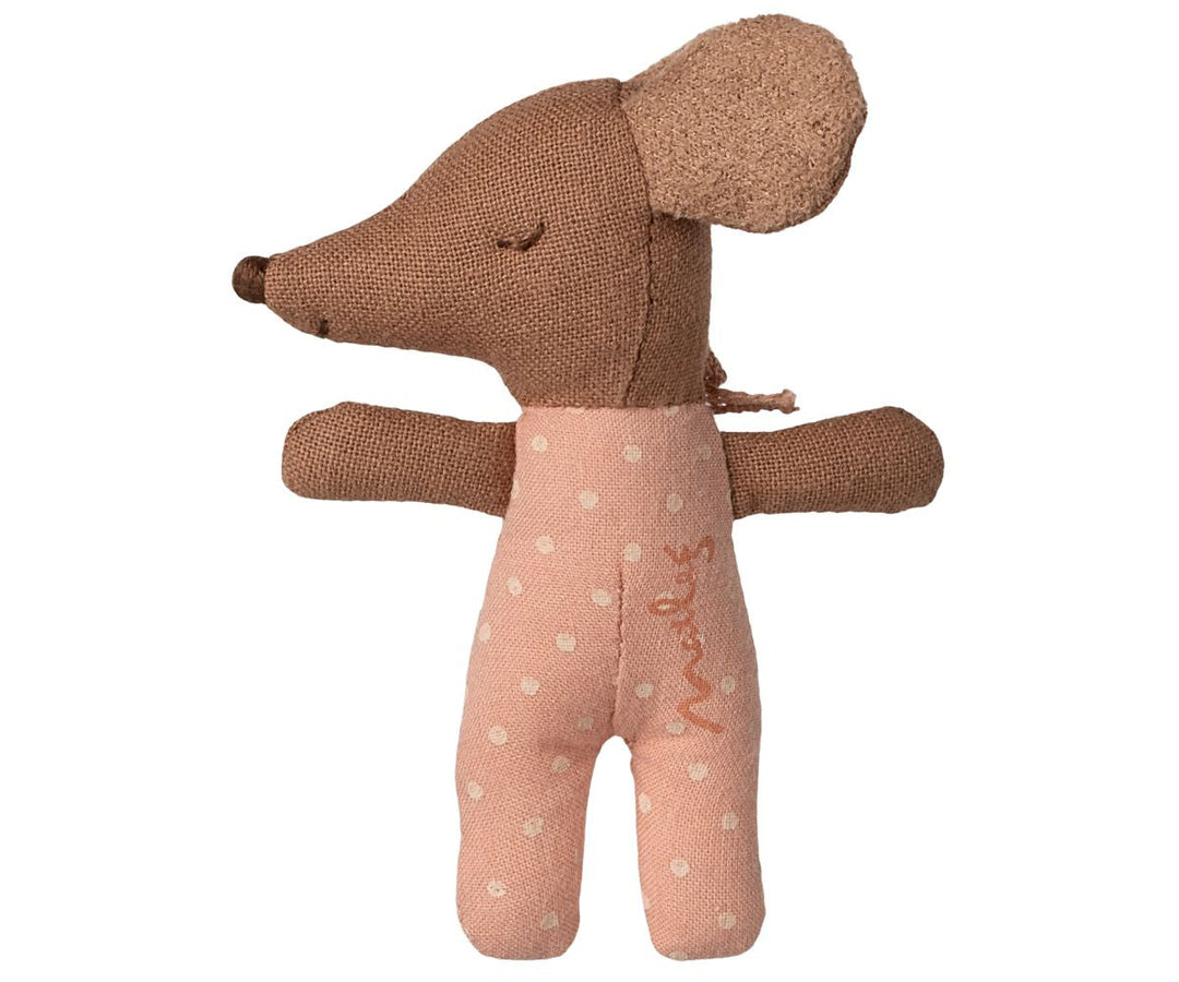 Maileg - Sleepy Wakey Baby Mus I Tændstikæske - Rosa - Baby Mouse Legetøj 