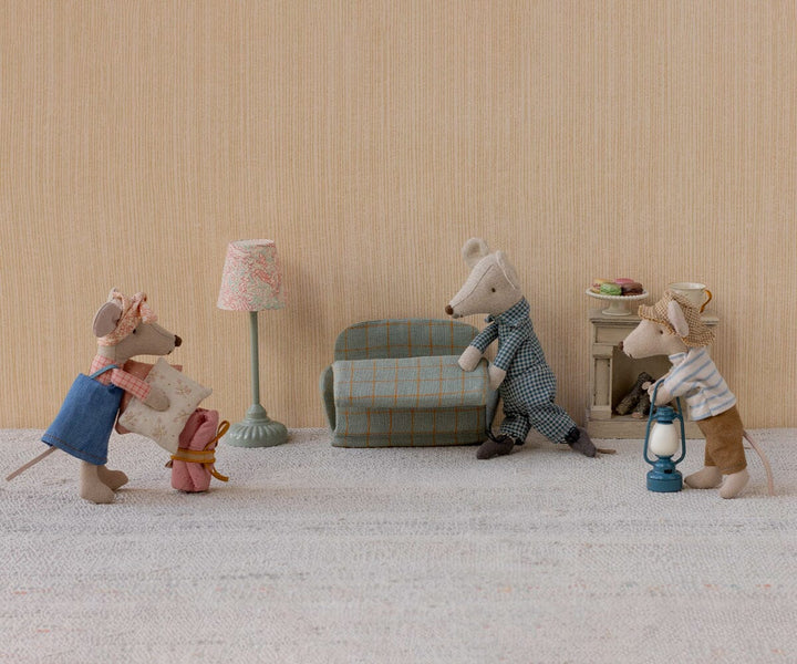 Maileg - Vintage Gulvlampe, Mus - Mint - Mouse Furniture Legetøj 