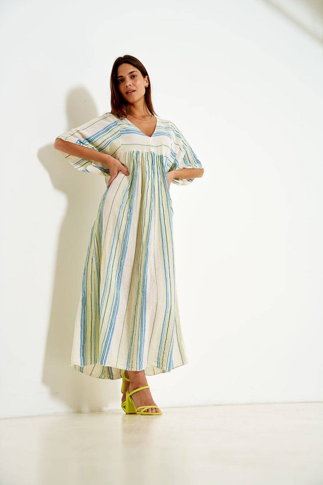 Marta Du Chateau - Dress - 8715A Blue/Yellow12 Kjoler 