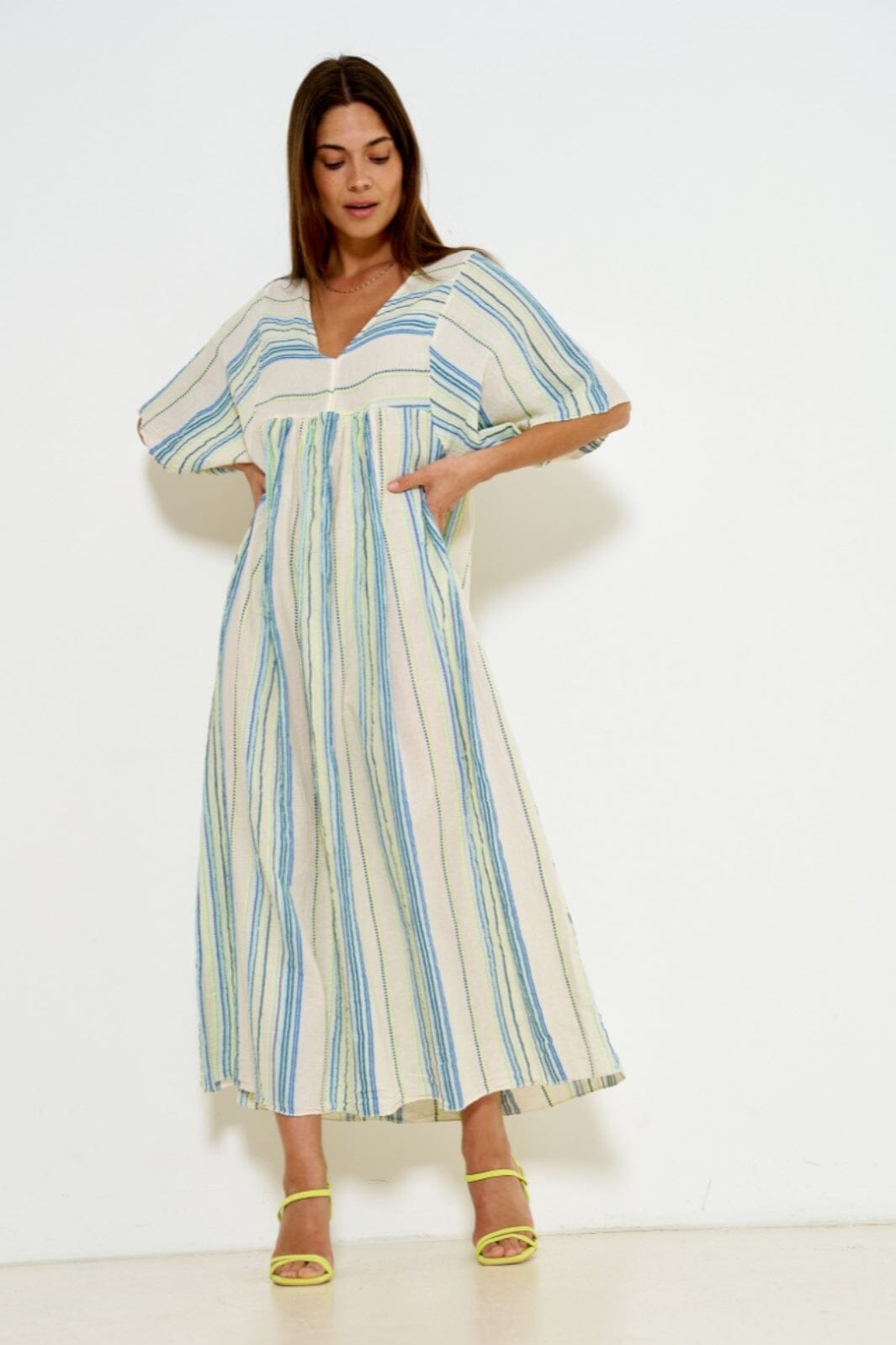Marta Du Chateau - Dress - 8715A Blue/Yellow12 Kjoler 