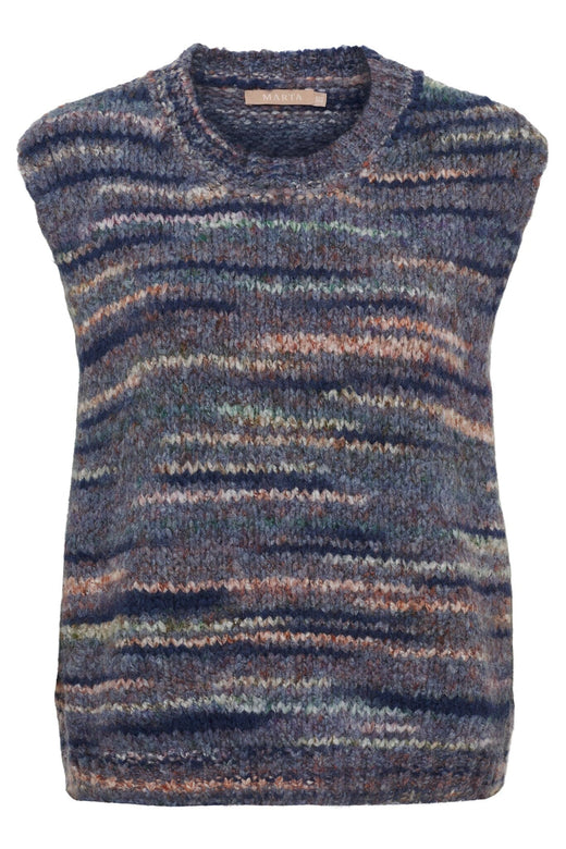 Marta Du Chateau - Mdcamaryllis Knit Vest 17018 - Blue Veste 