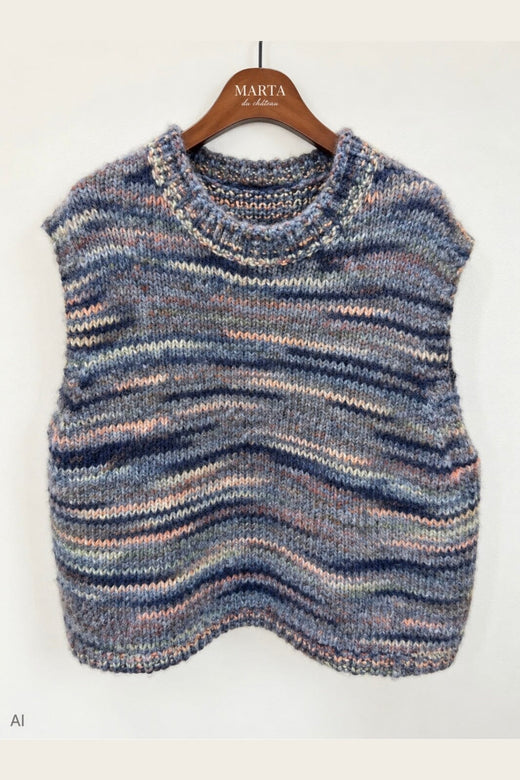 Marta Du Chateau - Mdcamaryllis Knit Vest 17018 - Blue